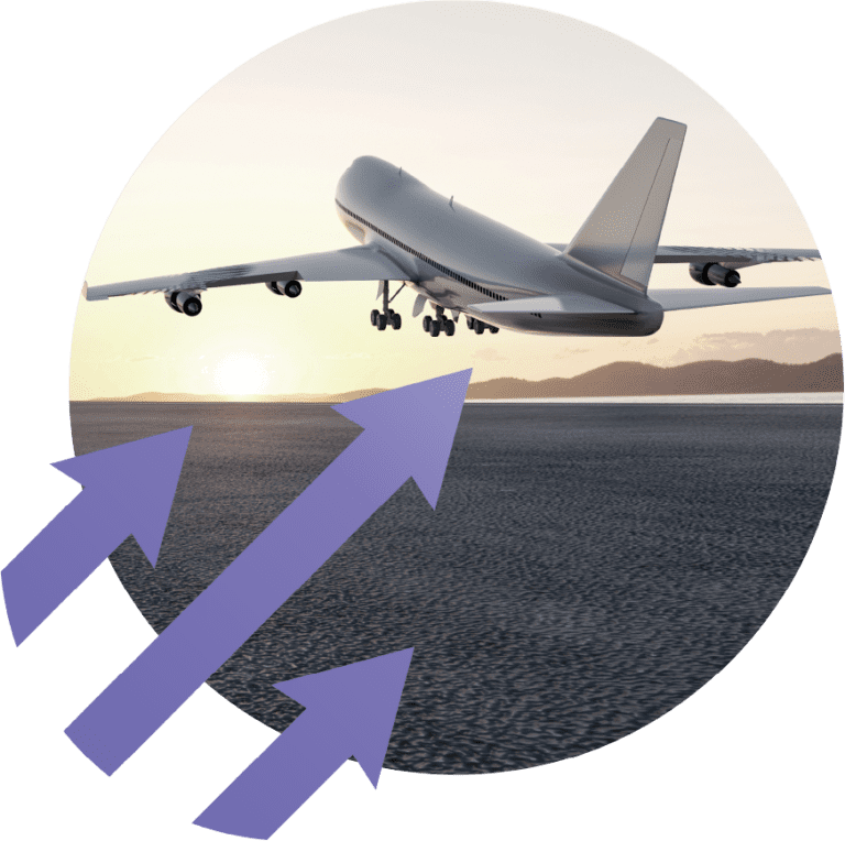 Baxter Freight's Aviate logo, superimposed over an image of a cargo plane taking off.
