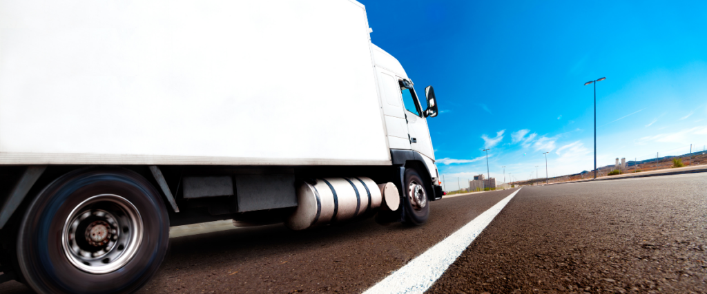 Lorry on road
