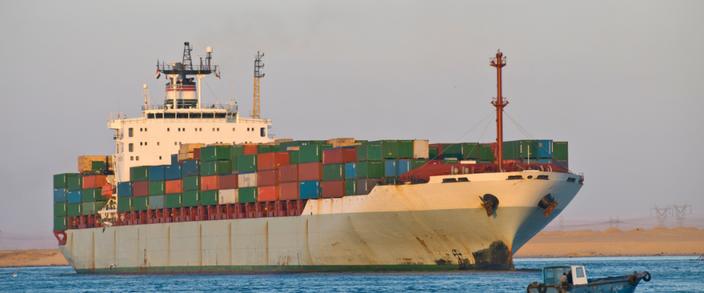 Cargo ship in Red Sea