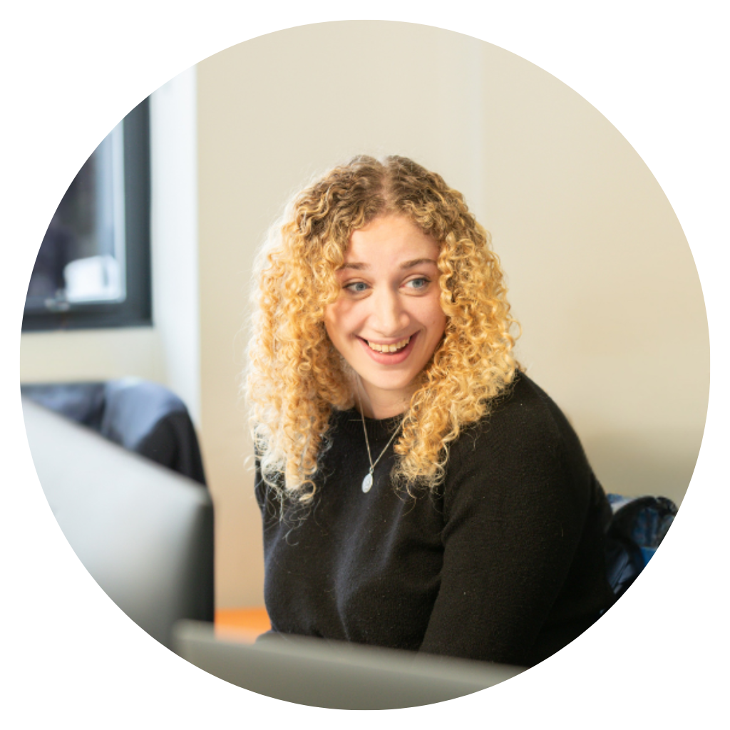 People talking in office