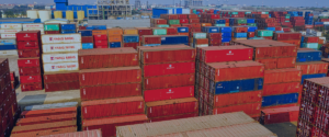 Containers at a port