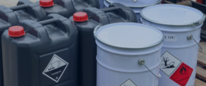 Corrosive material next to flammable liquids